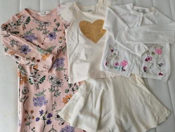 Kleding meisje maat 116 setprijs:jurk,rok,top,vest beschikbaar voor biedingen