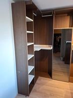 Inloopkast bruin/wit met spiegeldeur, Huis en Inrichting, Kasten | Kledingkasten, Ophalen, Gebruikt