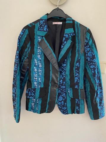 Feestelijk jasje in zwart met blauw/groen, maat S beschikbaar voor biedingen