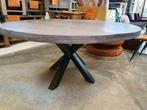 Ronde grijze mangohouten eettafel van 150cm, Huis en Inrichting, Tafels | Eettafels, Rond, Nieuw, Ophalen of Verzenden, Vijf personen of meer