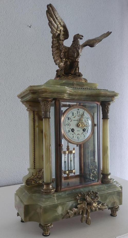 Antieke GLASPENDULE met KWIKSLINGER, Antiek en Kunst, Antiek | Klokken, Ophalen