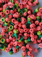 100 nieuwe lego bloemen vibrant coral / groen, Ophalen of Verzenden, Nieuw, Losse stenen, Lego
