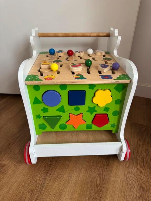 Multifunctionele houten loopkar–alles-in-één speelplezier!, Kinderen en Baby's, Speelgoed | Educatief en Creatief, Gebruikt, Puzzelen