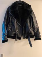 Zwarte warme Biker model jas, Maat 38/40 (M), Ophalen of Verzenden, Zwart