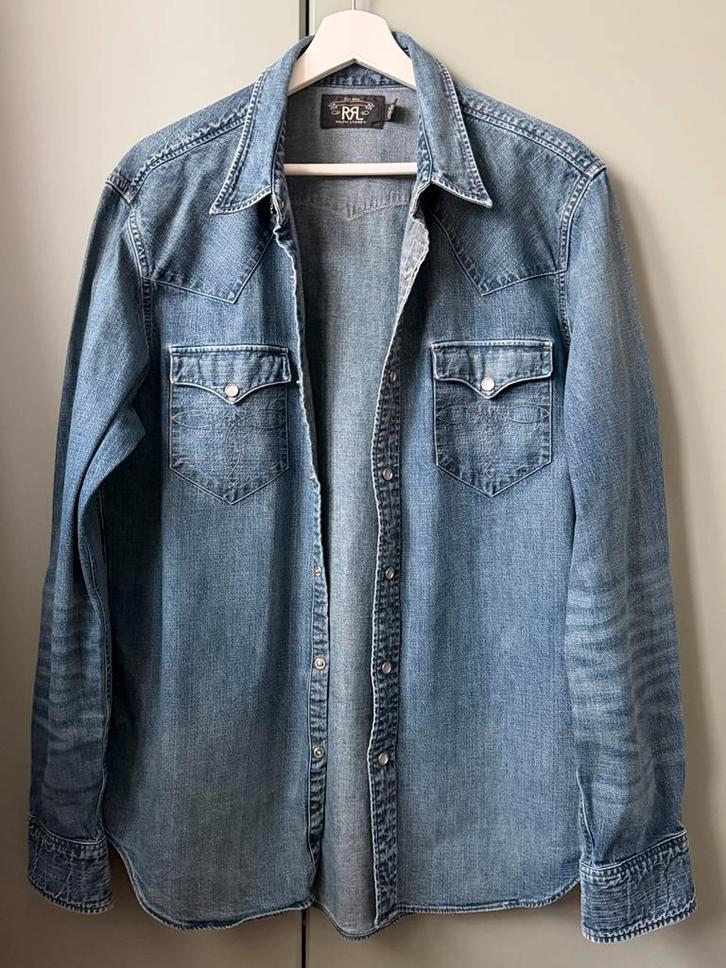 RRL denim shirt L, Kleding | Heren, Overhemden, Zo goed als nieuw, Blauw, Ophalen of Verzenden
