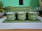 Groen emaille zand, zeep & soda setje., Ophalen of Verzenden