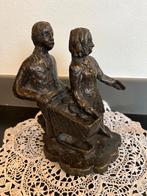 Bronzen beeldje, boodschappen doen, Ophalen of Verzenden, Brons