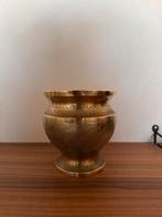 Vintage Bronzen Vaas met Gravures, Ophalen of Verzenden, Brons