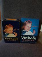 2 Verkade blikken biscuits en chocolade, Ophalen of Verzenden, Gebruikt, Koek(jes), Verkade