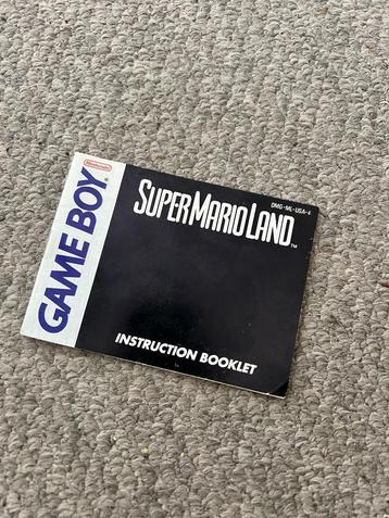 GameBoy Super Mario Land booklet beschikbaar voor biedingen