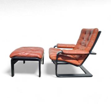 MCM design fauteuil en voetbank, Lystolet, Zweden,1970s