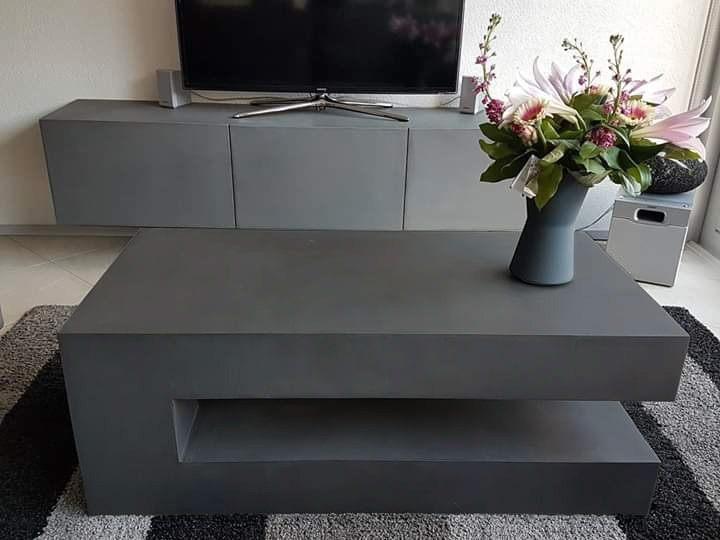 betonlook salontafel / betonciré meubels, Huis en Inrichting, Tafels | Salontafels, Nieuw, Minder dan 50 cm, 50 tot 100 cm, 100 tot 150 cm