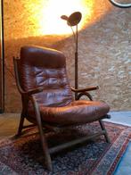fauteuil rotan, skai (leer), Huis en Inrichting, Fauteuils, Ophalen, Gebruikt, 75 tot 100 cm, Riet of Rotan
