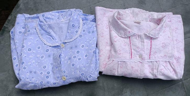 Vintage nachthemd pyjama lange mouw blauw (EL9), Kleding | Dames, Pyjama's, Gedragen, Maat 46/48 (XL) of groter, Ophalen of Verzenden