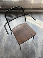 Retro Stoel met Metalen Frame & Houten Zitting, Ophalen, Gebruikt, Zwart, Eén