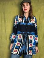 Vintage Jaren 90 blouse / shirt - blauw - 40/L/large, Kleding | Dames, Blauw, Ophalen of Verzenden, Vintage, Hgv@