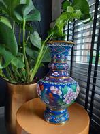 Chineese cloisonné vaas, Gebruikt, Overige kleuren, Aardewerk of Porselein, Ophalen of Verzenden