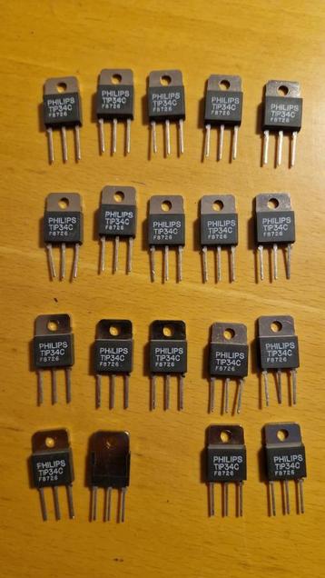 Vintage Transistor TIP34C (Philips-/OEM-merk) - 19 stuks beschikbaar voor biedingen