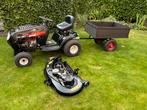 Zitmaaier / tuintrekker (nieuwe maaibak) en bijpassende kar, Ophalen, Versnellingen, Zo goed als nieuw, Briggs & stratton