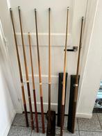 7 biljartkeus (3 met hoes), Ophalen of Verzenden, Gebruikt, Keu of Ballen