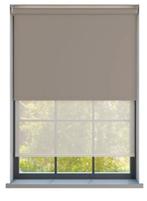 Dubbel Rolgordijn - Bella taupe met Mood grijs gemêleerd, Ophalen, 200 cm of meer, Nieuw, 200 cm of meer