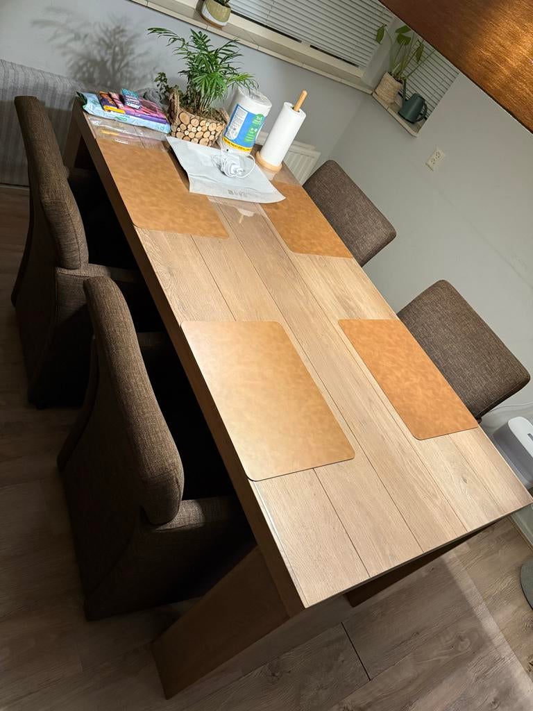 Eettafel met 4 stoelen, Gebruikt, 100 tot 150 cm, Vier personen, Rechthoekig