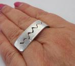 Zilveren aparte verstelbare modernist ring nr.475, Sieraden, Tassen en Uiterlijk, Ringen, Verzenden, 19 tot 20, Zo goed als nieuw