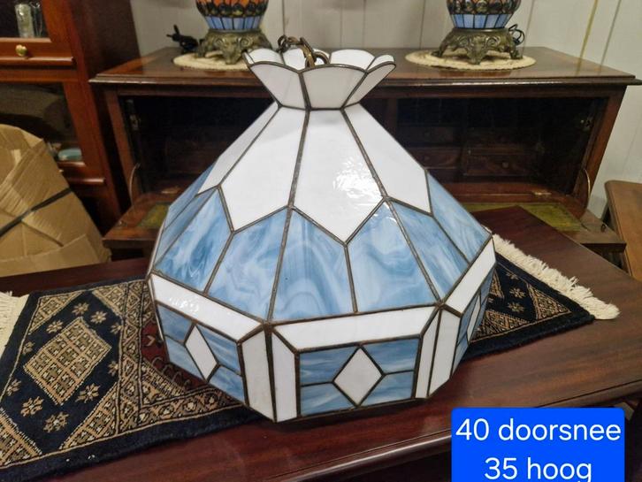Tiffany-stijl hanglamp, Huis en Inrichting, Lampen | Lampenkappen, Nieuw, Rond, Blauw, Ophalen of Verzenden