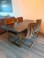 Richmond eettafel set met 4 luxe stoelen, Huis en Inrichting, Complete eetkamers, Ophalen of Verzenden, Zo goed als nieuw, Eric kuster