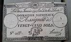 1792 France Assignat 25 Sols French Revolution Banknote Rare, Ophalen of Verzenden, Frankrijk, Los biljet