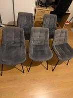 5 fluwelen stoelen, Huis en Inrichting, Stoelen, Ophalen, Zo goed als nieuw, Vijf, Zes of meer stoelen