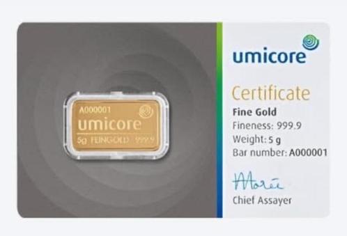 Goud Umicore 10g ..., Postzegels en Munten, Edelmetalen en Baren, Goud, Ophalen of Verzenden