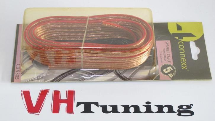 Connexx CB 9305 speaker cable 2x 2.5MM2 transparant 5 Meter, Auto diversen, Autospeakers, Nieuw, Ophalen of Verzenden
