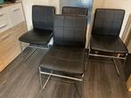 4 moderne stoelen in topstaat!, Huis en Inrichting, Stoelen, Ophalen, Zwart, Metaal, Vier