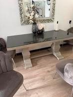 Kloostertafel met glasplaat, 200 cm of meer, Zo goed als nieuw, 75 cm of meer, Rechthoekig
