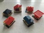 H0#402 ~ 6 stuks retro Simex huisjes., Gebruikt, Gelijkstroom of Wisselstroom, Brug, Tunnel of Gebouw, Piko