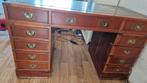Antiek bureau met lederen blad, Ophalen of Verzenden