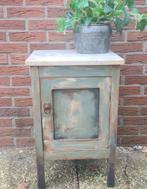 Vintage brocante nachtkastje halkastje zacht groen, Ophalen, Zo goed als nieuw, Minder dan 45 cm, 55 tot 70 cm