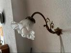 Antiek- brocante wandlamp, Huis en Inrichting, Lampen | Wandlampen, Ophalen, Gebruikt, Glas