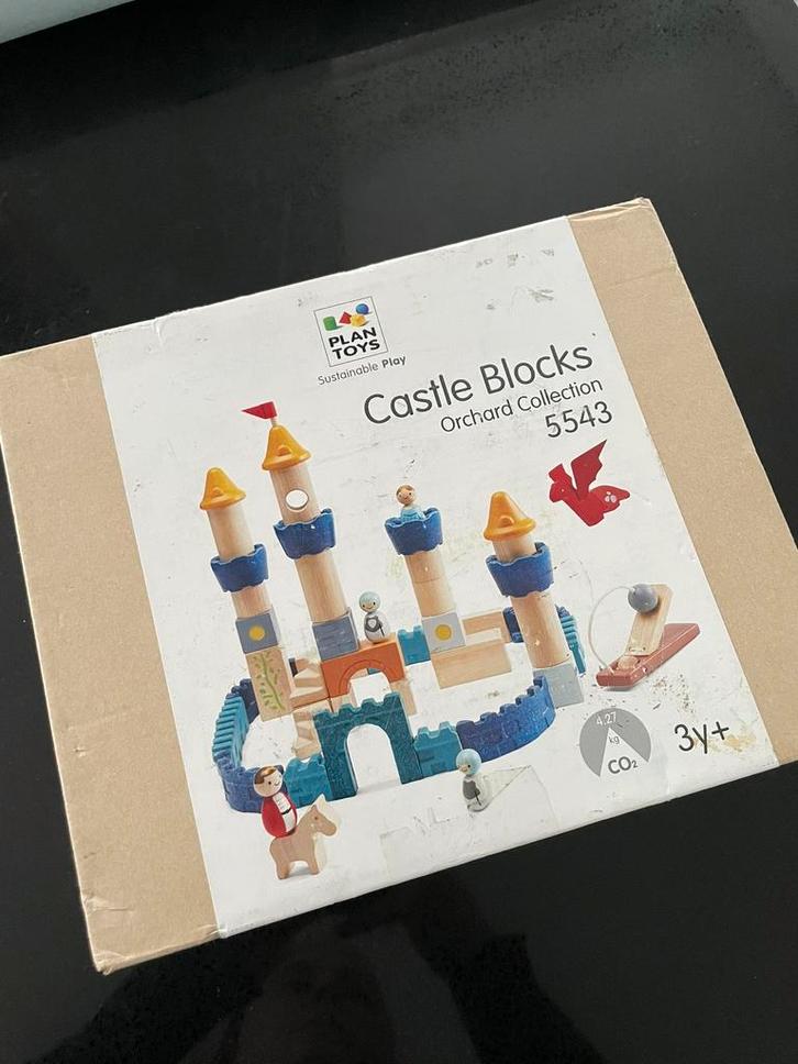 Plan toys kasteelblokken, Kinderen en Baby's, Speelgoed | Houten speelgoed, Ophalen of Verzenden