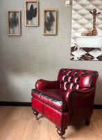 Chesterfield Bolton fauteuil - Antiek Rood, Huis en Inrichting, Fauteuils, Ophalen of Verzenden, Nieuw, 75 tot 100 cm, Leer