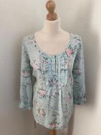 Cream maat XL nieuwe blauwe retro blouse 2151