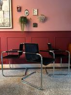 Vintage design eetkamerstoelen sledestoel 70s 80s, Ophalen, Gebruikt, Drie, Zwart