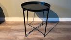 Zwarte bijzettafel - modern design, Huis en Inrichting, Tafels | Bijzettafels, Minder dan 55 cm, Metaal of Aluminium, Rond, Zo goed als nieuw