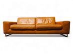 Luxe 3-zits verstb. bank cognac leder (bezorging mogelijk), Huis en Inrichting, 100 tot 125 cm, Modern design, hedendaags, luxe