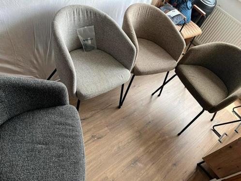 Haco - 4 x eetkamerstoelen, Huis en Inrichting, Stoelen, Zo goed als nieuw, Vier, Stof, Grijs, Ophalen