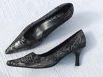 Zwart zilveren pumps, puntneus.Mt 38. Merk Italian Styles, Pumps, ., Zwart, Ophalen of Verzenden