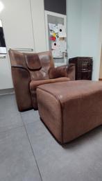 De sede leeren Fauteuil met Poef, Ophalen, Zo goed als nieuw, 75 tot 100 cm, Leer