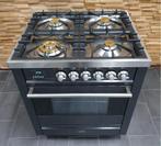 Luxe Fornuis Boretti 70cm antraciet + rvs 4 pits 1 oven, Witgoed en Apparatuur, Fornuizen, Niet ingevuld, 60 cm of meer, Niet ingevuld