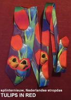 splinternieuwe NL design stropdassen RODE TULPEN, Ophalen of Verzenden, Nieuw, Rood
